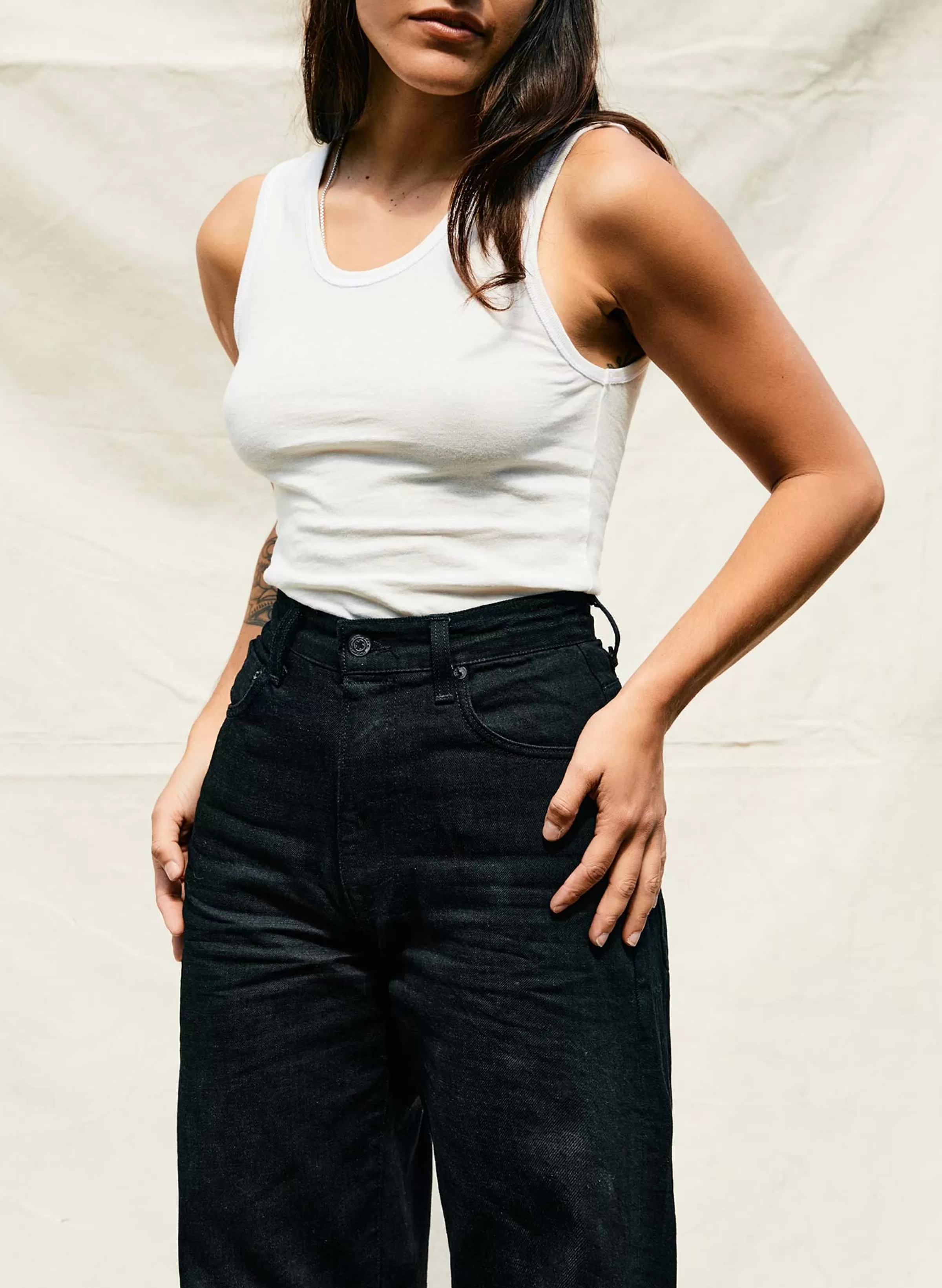 imogene + willie The Vintage Tank In Washed White Outlet