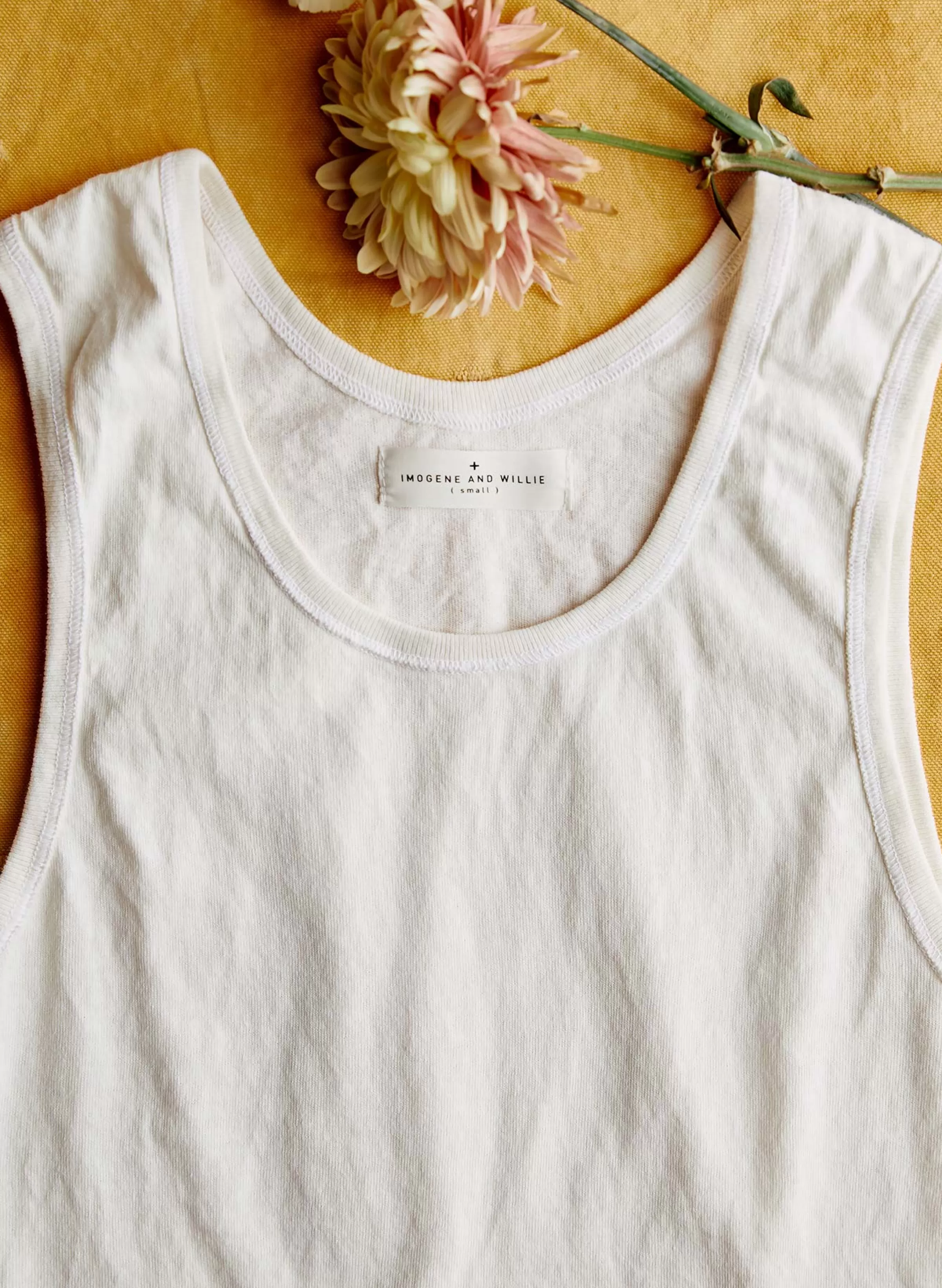 imogene + willie The Vintage Tank In Washed White Outlet
