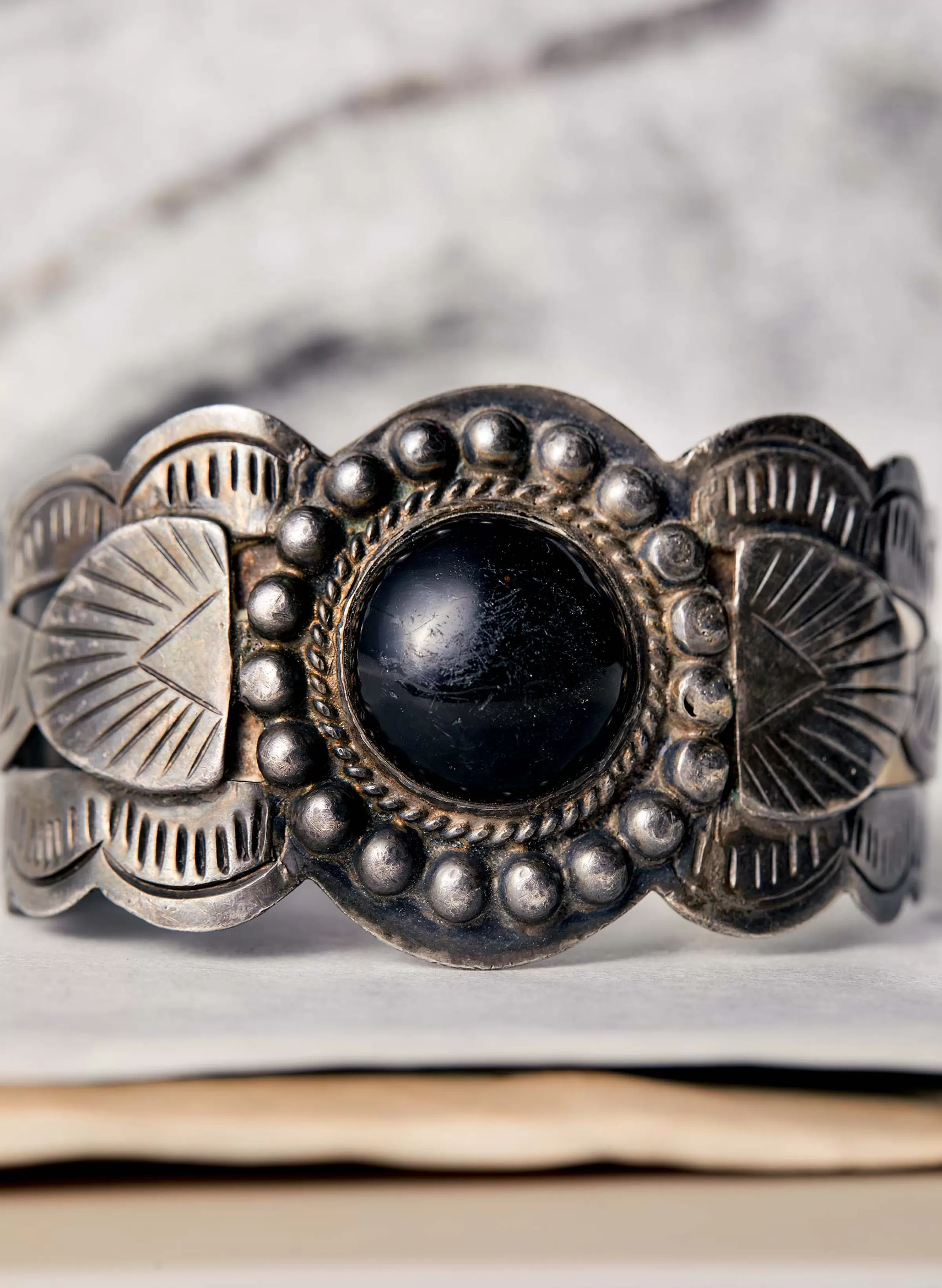 imogene + willie Vintage Silver Handstamped Cuff Flash Sale