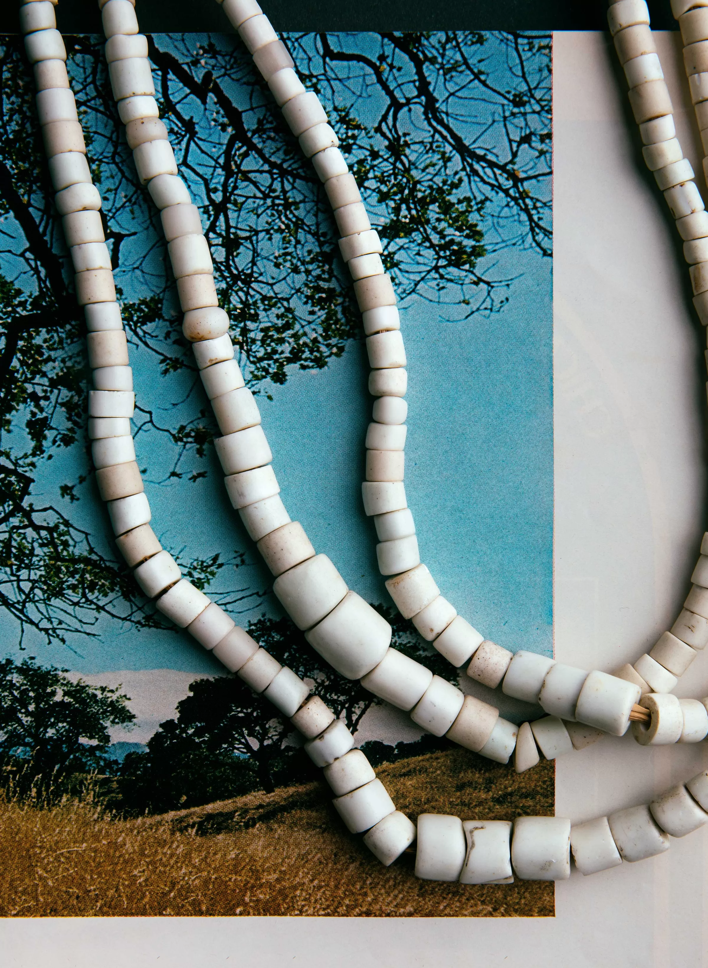 imogene + willie Vintage White Goomba Trade Bead Necklace Cheap