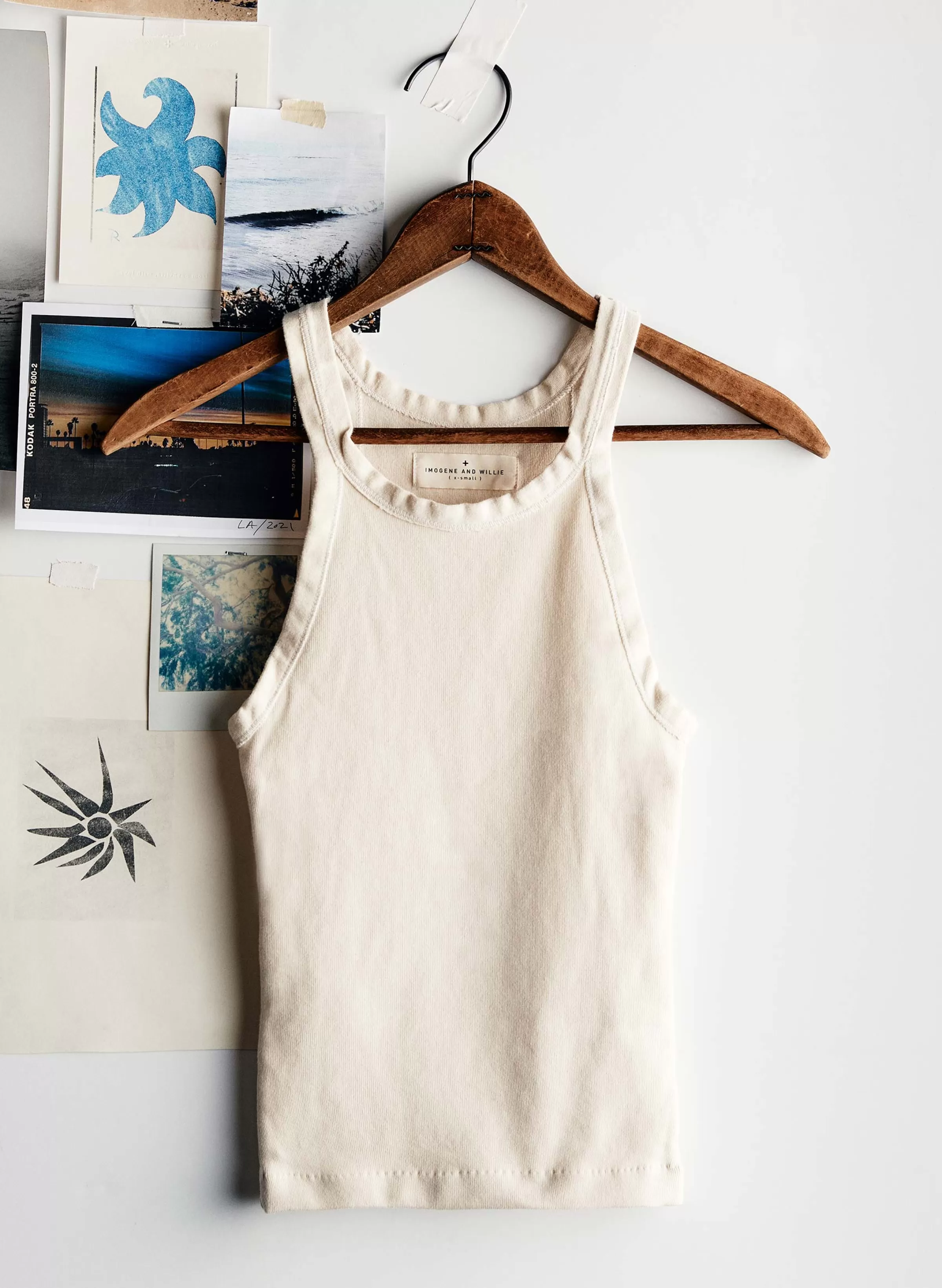 imogene + willie Vintage White Ribbed Racerback Tank Cheap