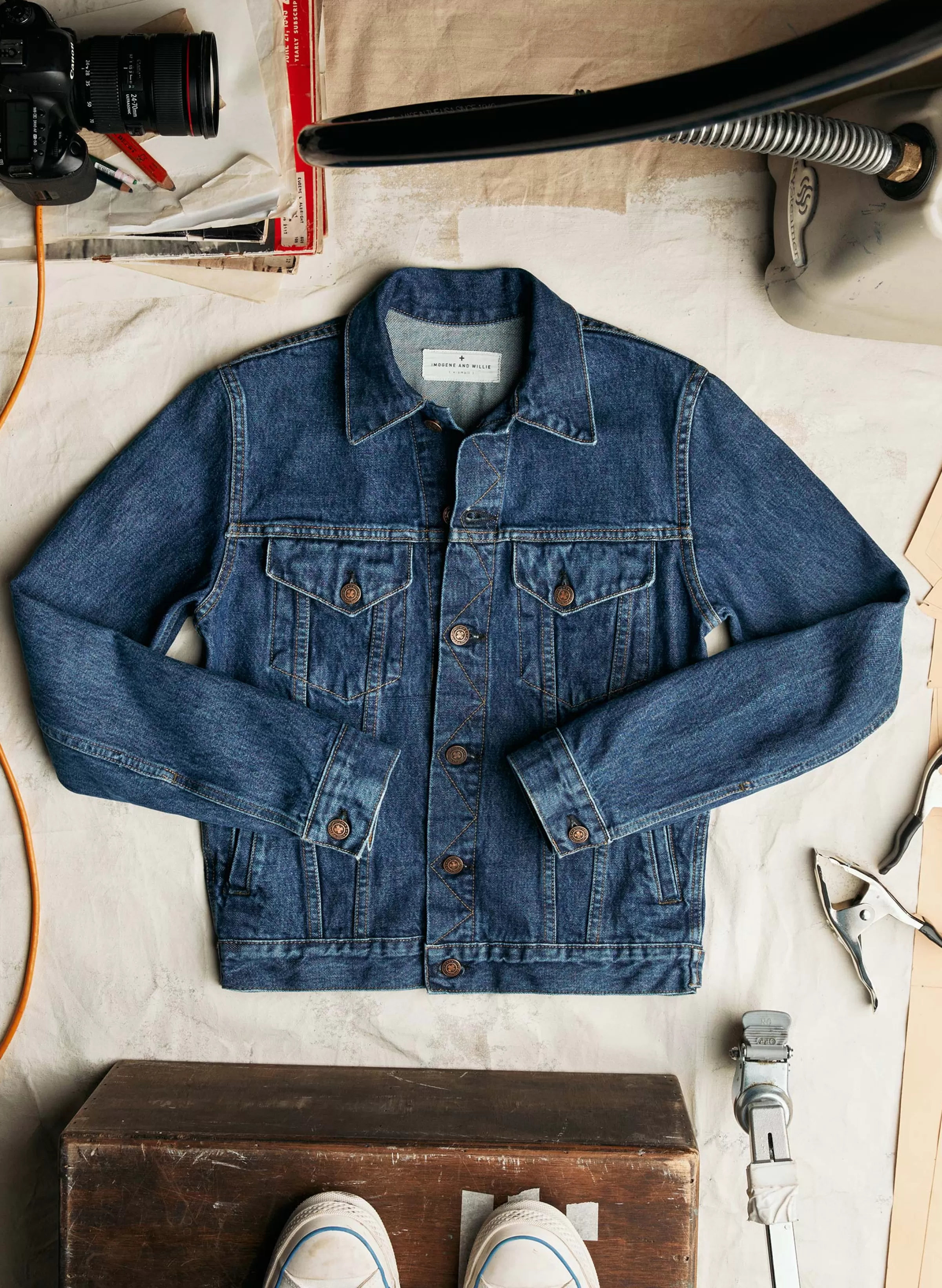 imogene + willie Wilkins Jacket In Washed Indigo Discount